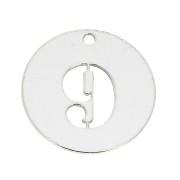 Dije redondo Cifra 9 - 12 mm de Plata Ley 925 espesor 0,4 mm x1