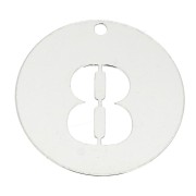Dije redondo Cifra 8 - 20 mm de Plata Ley 925 espesor 0,4 mm X 1
