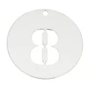 Dije redondo Cifra 8 - 20 mm de Plata Ley 925 espesor 0,4 mm X 1