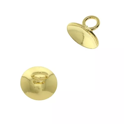 Casquilla lisa - enganche para colgante con anilla soldado 8 mm Dorado con oro x1