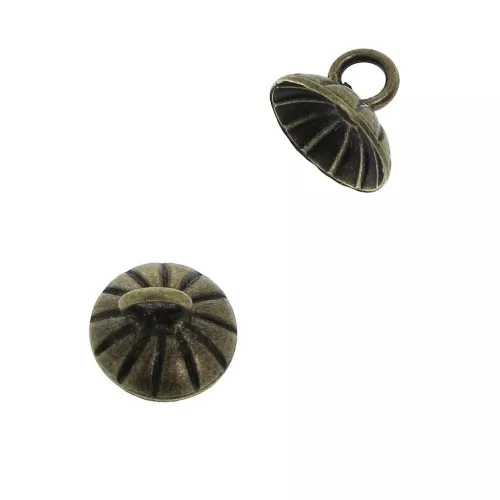 Casquilla estriada - enganche para colgante con anilla soldado 8 mm Bronze x1