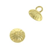 Casquilla estriada - enganche para colgante con anilla soldado 8 mm Dorado con oro finox1|raw }}