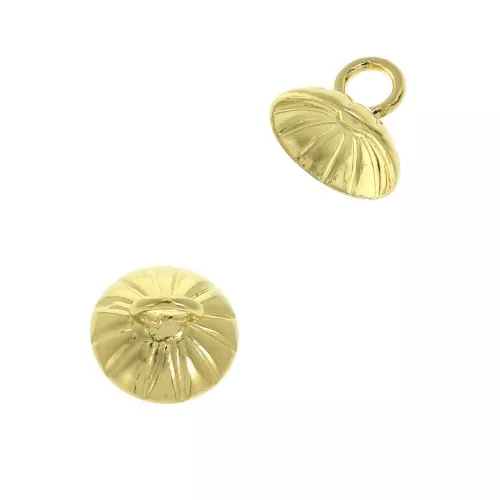 Casquilla estriada - enganche para colgante con anilla soldado 8 mm Dorado con oro finox1