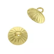 Casquilla estriada - enganche para colgante anilla soldado 10mm Dorado con oro finox1