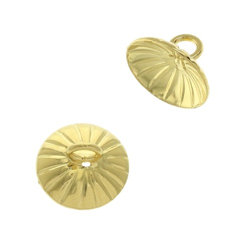 Casquilla estriada - enganche para colgante anilla soldado 10mm Dorado con oro finox1