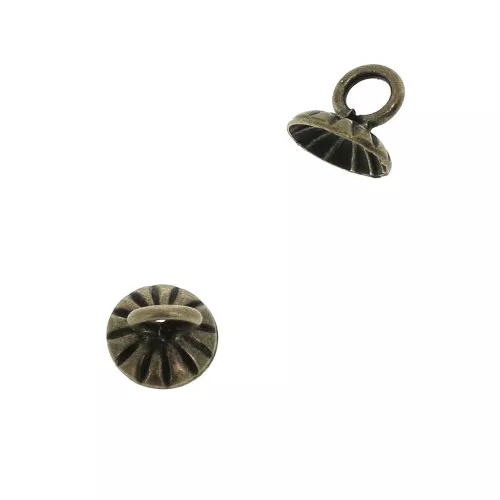 Casquilla estriada  - enganche para colgante   anilla soldado 6 mm Bronze x1