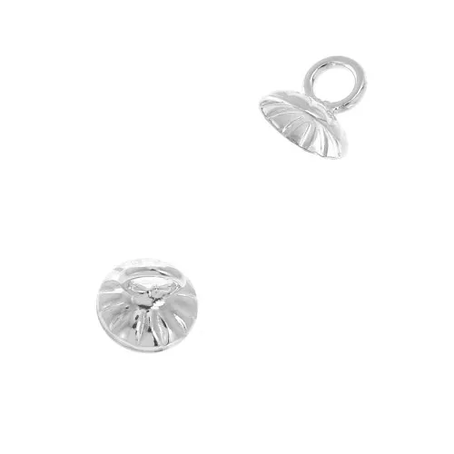 Casquilla estriada - enganche para colgante anilla soldado 6 mm Plateado x1