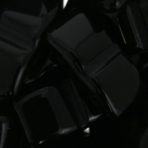 Cuentas de vidrio checas Carrier Bead Groove 2 agujeros 9 x 17 mm Jet x 10