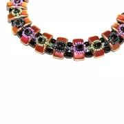 Cuentas vidrio checas Carrier Bead Groove 2 agujeros 9x17 mm Op White Luster Iris