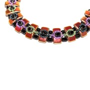 Cuentas vidrio checas Carrier Bead Groove 2 agujeros 9x17 mm Op Green Ceramic Look