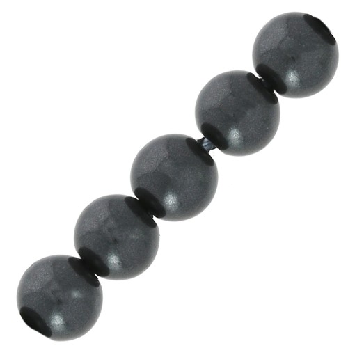 Cuentas redondas nacaradas para hacer joyas de resina 2.5 mm Gris Oscuro x25