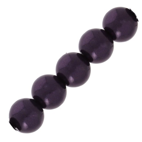 Cuentas redondas nacaradas para hacer joyas de resina 2.5 mm Dark purple x25