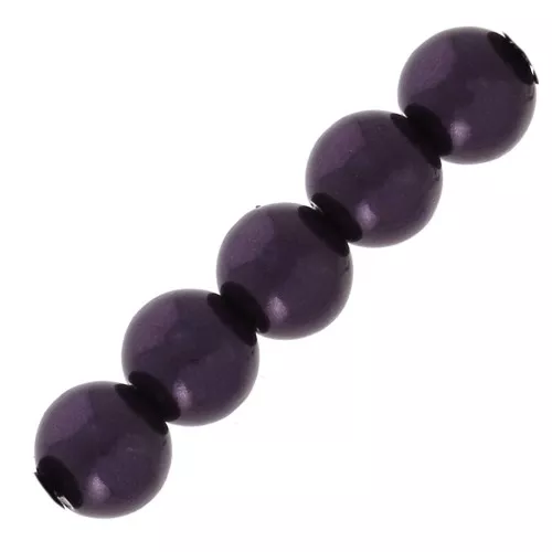 Cuentas redondas nacaradas para hacer joyas de resina 2.5 mm Dark purple x25
