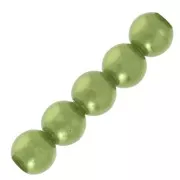 Cuentas redondas nacaradas para hacer joyas de resina 4 mm Verde Olive x20