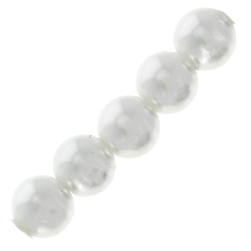 Cuentas redondas nacaradas para hacer joyas de resina 4 mm White x20