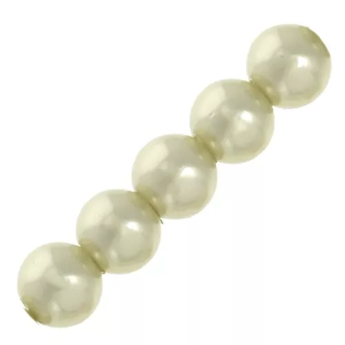 Cuentas redondas nacaradas para hacer joyas de resina 4 mm Cream Pearl x20