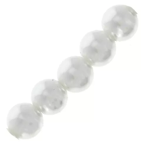 Perla redonda nacarada ligeras de resina 6 mm White x15