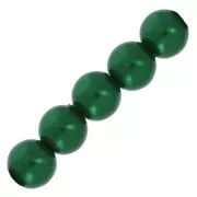 Cuentas redondas nacaradas ligeras de resina 6 mm Dark Green x15