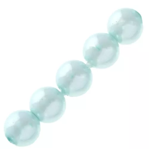 Cuentas redondas nacaradas ligeras de resina 6 mm Light Turquesa x15