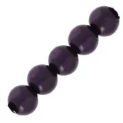 Cuentas redondas nacaradas ligeras de resina 6 mm Dark purple x15