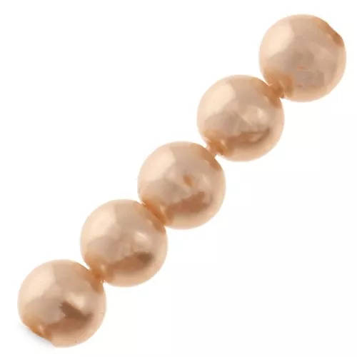 Cuentas redondas nacaradas ligeras en résine 10 mm Rosa Peach x5