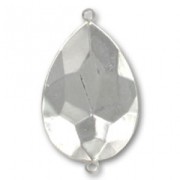 Engaste para pegar 4327 pera 30x20 mm rodiado 2 anillas