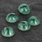 Cabuchón de resina gemas de imitación 6 mm Green Jade x1