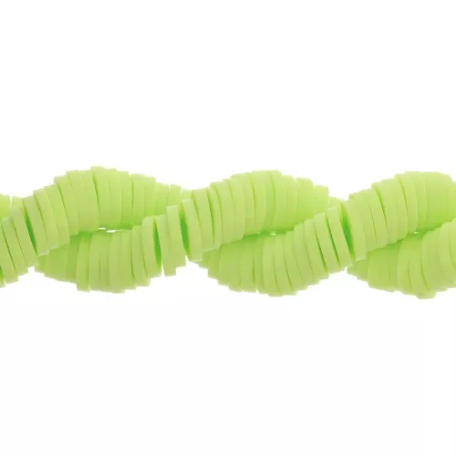 Cuentas arandalas Heishi 6x1 mm Verde manzana x39 cm