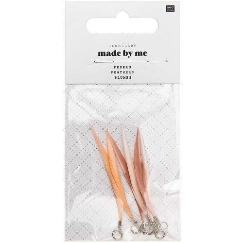 Surtido de 6 plumas Made by me 5 cm para Bisuteria Joyería De Fantasía - Polvo