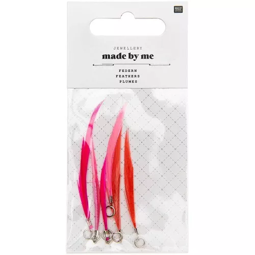 Surtido 6 plumas Made by me 5 cm para Bisuteria Joyería De Fantasía Fucsia