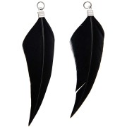 Surtido de 2 plumas Made by me 7 cm para hacer joyas - Negro