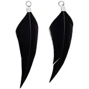 Surtido de 2 plumas Made by me 7 cm para hacer joyas - Negro