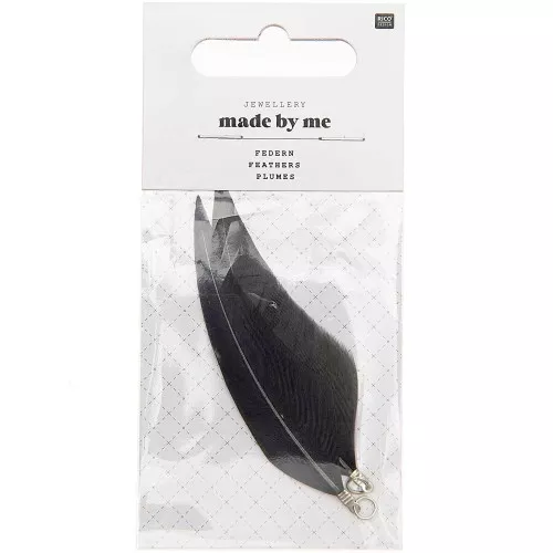 Surtido de 2 plumas Made by me 7 cm para hacer joyas - Gris