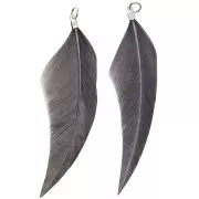 Surtido de 2 plumas Made by me 7 cm para hacer joyas - Gris
