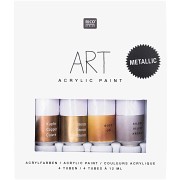 Surtido de 4 pinturas acrílicas de 12 ml - Art par Rico Design - Metallic x1|raw }}