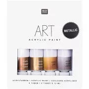 Surtido de 4 pinturas acrílicas de 12 ml - Art par Rico Design - Metallic x1