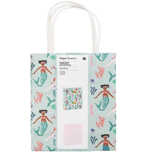 Bolsas de papel para regalos Paper Poetry 18x21 cm Sirenas x 2
