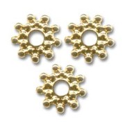 Separadores metal 12 mm dorado con oro fino x4