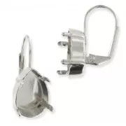 Ganchos cerrados soporte cabuchón 4320 14X10 mm rodiado x2