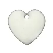 Dijes corazones de metal y resina epoxi 15 mm Blanco hueso x4