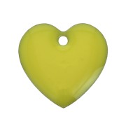 Dijes corazones de metal y resina epoxi 15 mm Amarillo x4