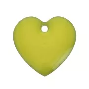 Dijes corazones de metal y resina epoxi 15 mm Amarillo x4