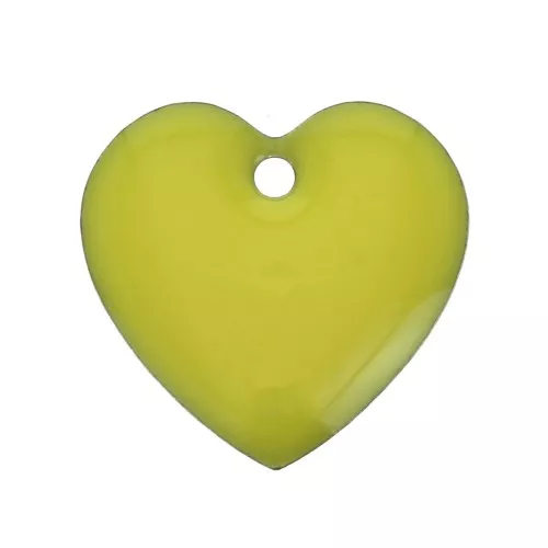 Dijes corazones de metal y resina epoxi 15 mm Amarillo x4