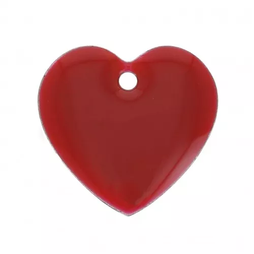 Corazones de metal y resina epoxi 15 mm - Rojo oscuro x4