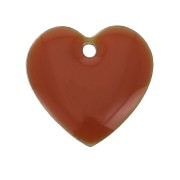 Dijes corazones de metal y resina epoxi 15 mm Terracotta  x4|raw }}