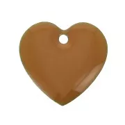 Dijes corazones de metal y resina epoxi 15 mm Mostaza x4
