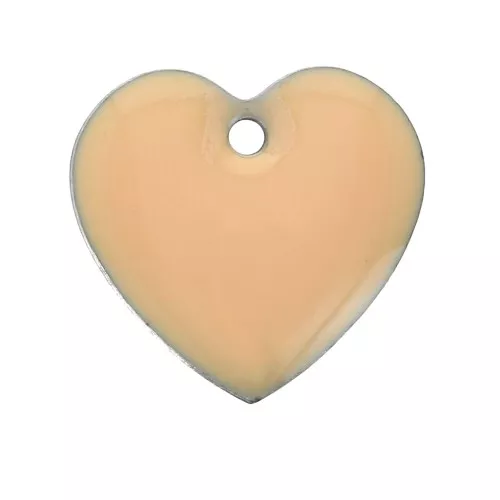 Dijes corazones de metal y resina epoxi 15 mm Light Rosa x4