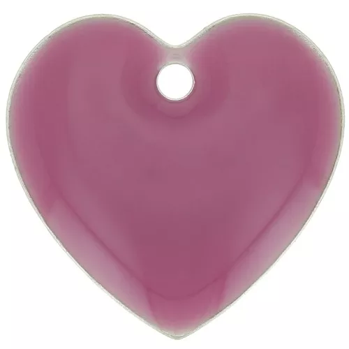 Dijes corazones de metal y resina epoxi 15 mm Violine x4