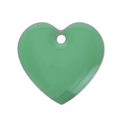 Dijes corazones de metal y resina epoxi 15 mm Mint x4|raw }}