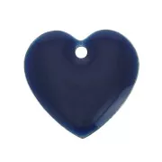 Dijes corazones de metal y resina epoxi 15 mm Azul Noche x4